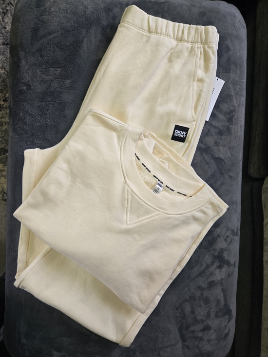 Dkny Pants - DKNY Sport Cream  Sweatshirt & Joggers Set Size Large